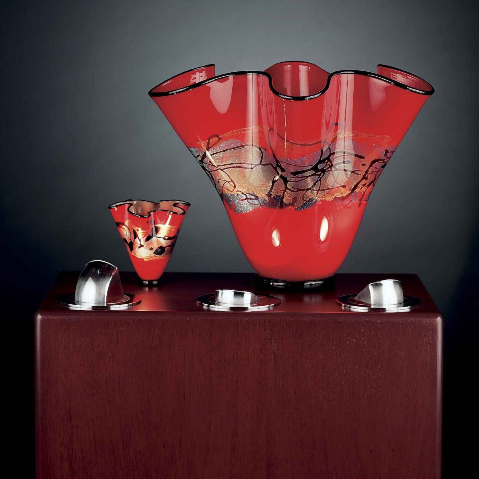 Metal pedestals for sculpture display